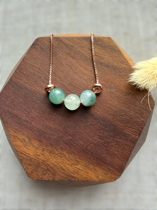 Trio Jadeite Bead Necklace