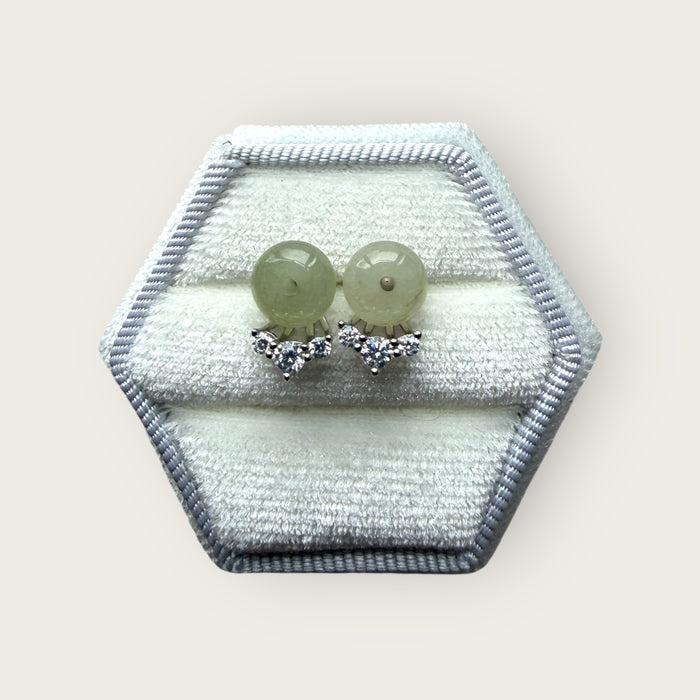 Jadeite Butterfly Sparkle Studs