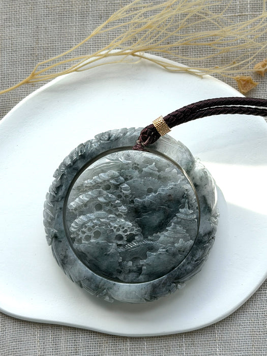 Carved Jadeite Bangle Set