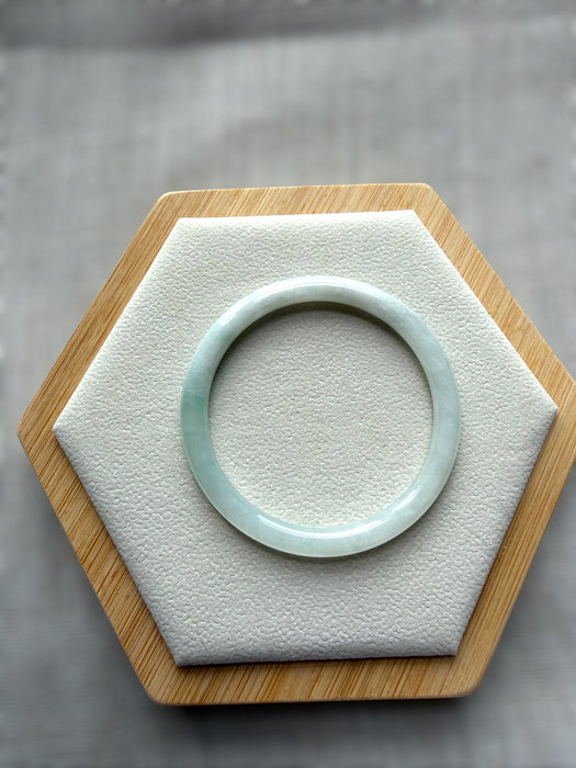 White Green Jadeite Bangle