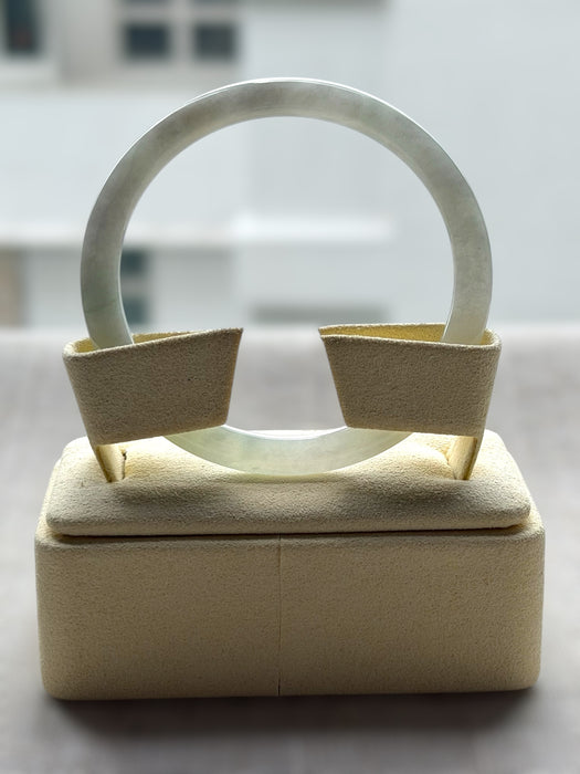 White Green Jadeite Bangle