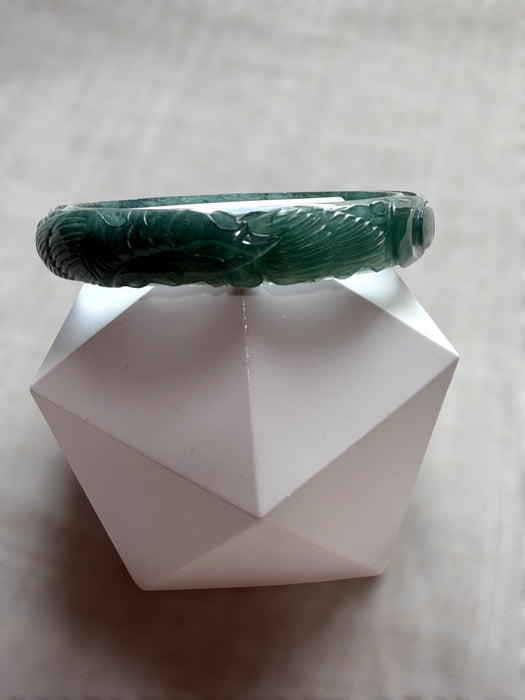 Carved Guatemala Jadeite Bangle