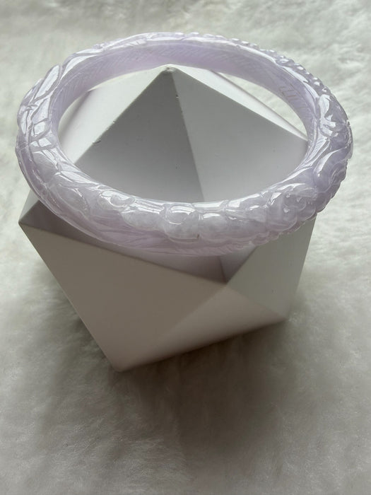 Carved Purple Jadeite Bangle