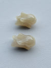Dreamy Jade hand-carved off-white rabbit beads with a smooth polished finish for jewellery making