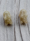 Dreamy Jade hand-carved off-white jade rabbit beads with a smooth polished finish for jewellery making.