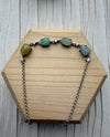 Dreamy Jade multi-coloured carved jade gemstone bracelet with cubic zirconia accents set in 925 sterling silver chain