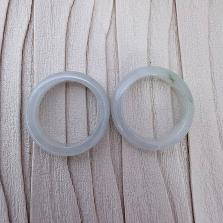 Dreamy Jade polished natural jadeite ring bands with smooth minimalist design and subtle green inclusions