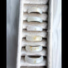 Dreamy Jade natural stone band rings with smooth polished finish and unique white and golden-yellow colour variations