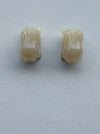 Dreamy Jade hand-carved off-white rabbit beads with a smooth polished finish for jewellery making