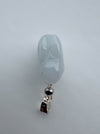 Dreamy Jade rabbit pendant carved from translucent light grey jade with a polished silver-tone bail