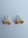 Dreamy Jade round stud earrings featuring warm-toned jade stones in gold-tone settings with sparkling accent details.