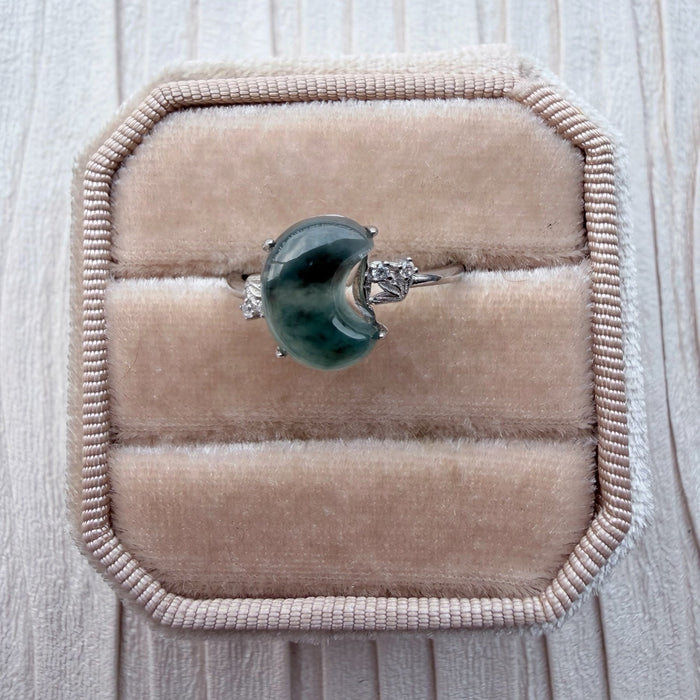Crescent Moon Jadeite Ring