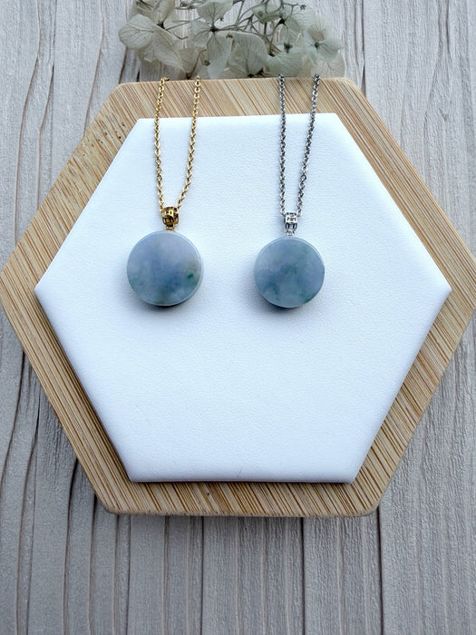 Round Purple Pendant Necklace - 18K Gold / White Gold