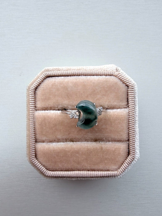 Crescent Moon Jadeite Ring