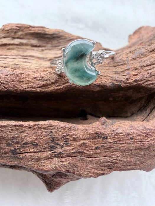 Crescent Moon Jadeite Ring