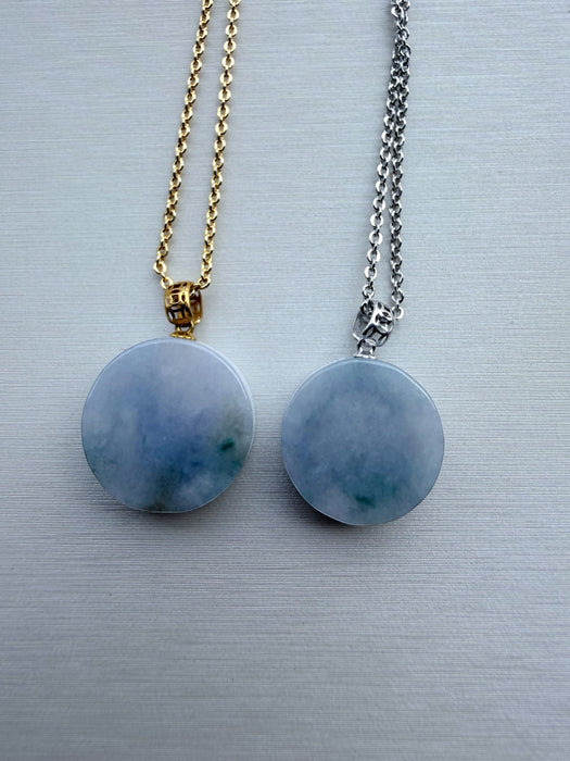 Round Purple Pendant Necklace - 18K Gold / White Gold