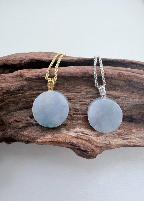 Round Purple Pendant Necklace - 18K Gold / White Gold
