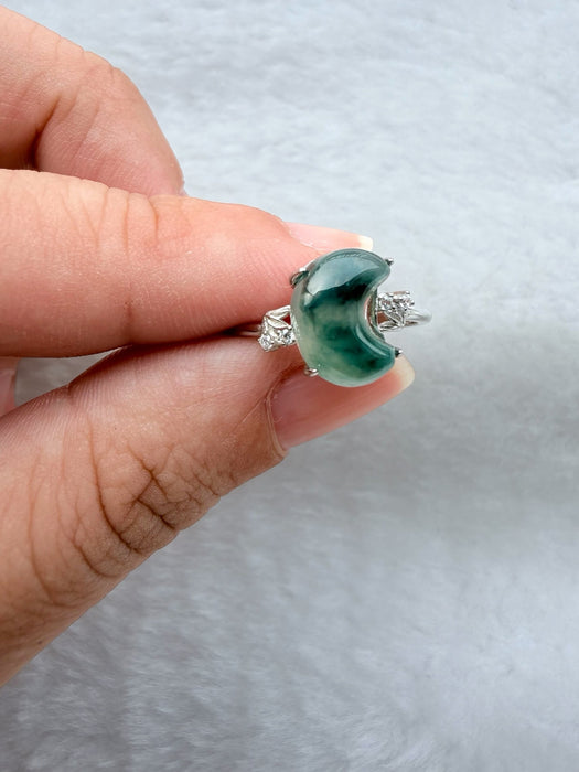 Crescent Moon Jadeite Ring