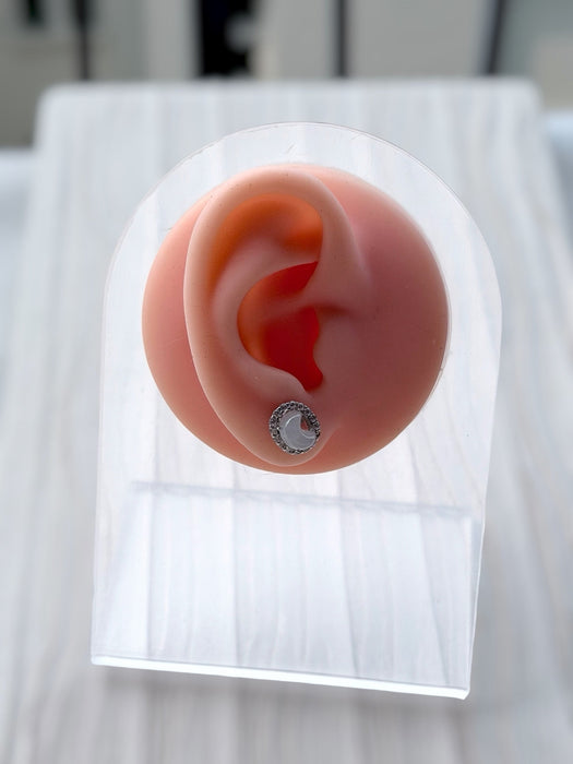 Celestial Moon Star Jadeite Stud Earrings