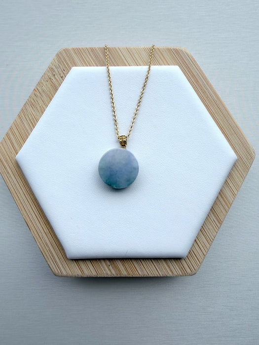 Round Purple Pendant Necklace - 18K Gold / White Gold