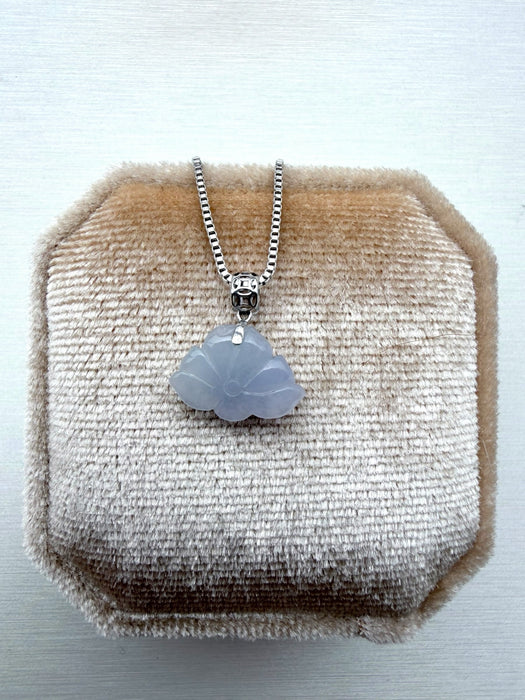 Lavender Lotus Jadeite Necklace - 18K White Gold