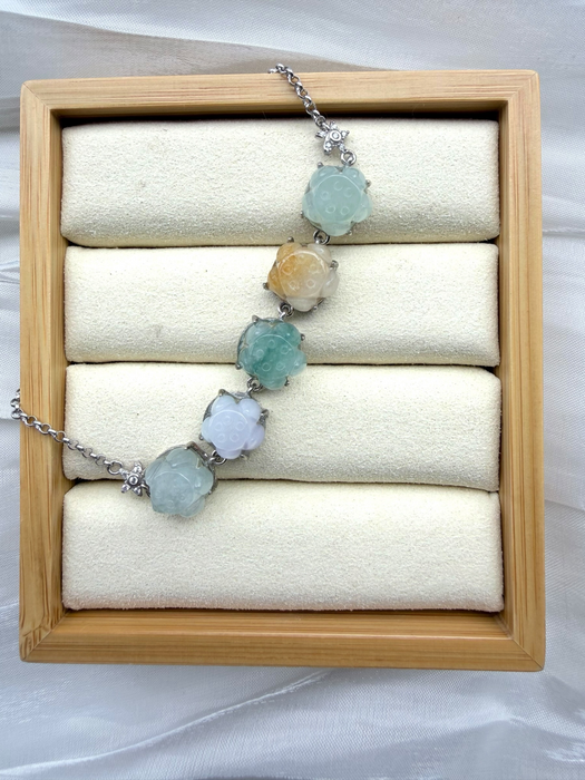 Lotus Flower Jadeite Bracelet