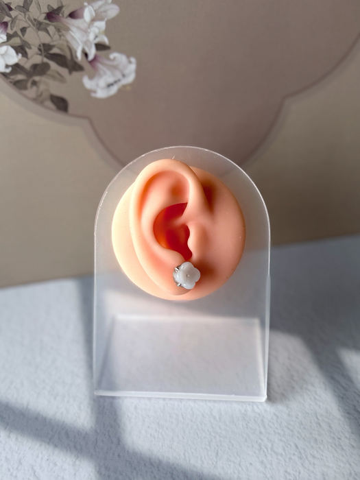 Petal Mist Jadeite Stud Earrings